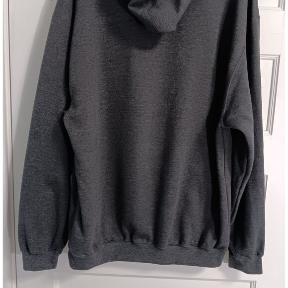 Y2K Grunge Skulls Tultex Hoodie Sweatshirt Men XL Gray Flames Grim Reaper Goth - Picture 6 of 9